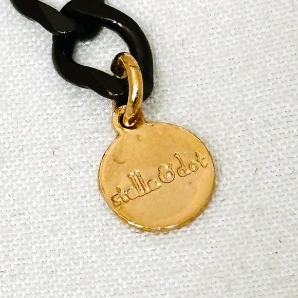 Stella & Dot Boho Necklace w/Black Chain and Gold Feather/Leaf Dangles - Picture 5 of 5